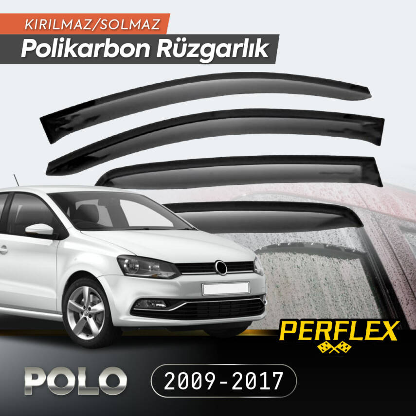VW Polo 2009-2017 Cam Rüzgarlığı V2 Düz - 1