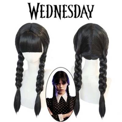Wednesday Siyah Örgülü Peruk - 2