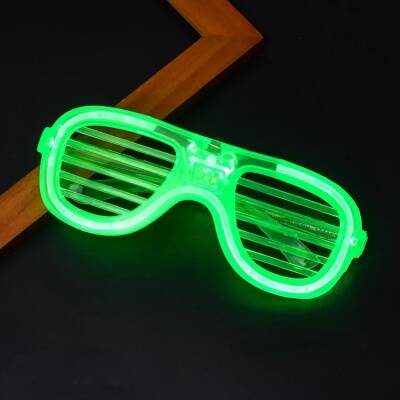 Yeşil LED Işıklı Parti Gözlüğü – Neon 3 Modlu - 4