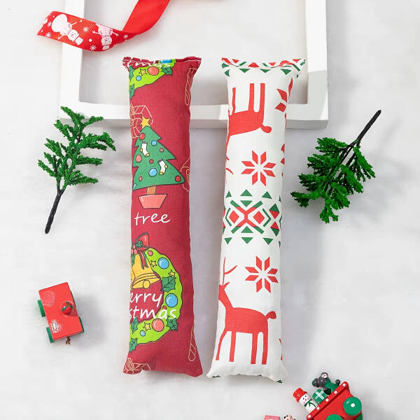 Yılbaşı Konseptli Hışırtılı Bez Kedi Oyuncağı - 2