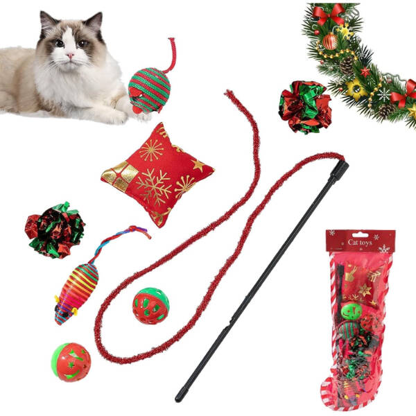 Yılbaşı Konseptli Kedi Oyuncak Seti - 1