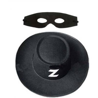 Zorro Şapka Maske Set Yetişkin - 1